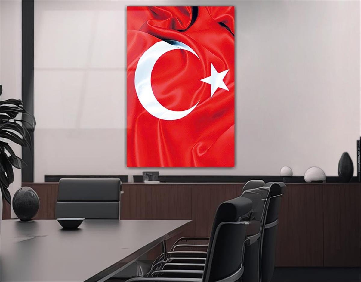 TÜRK BAYRAĞI GÖRSELLİ CAM TABLO