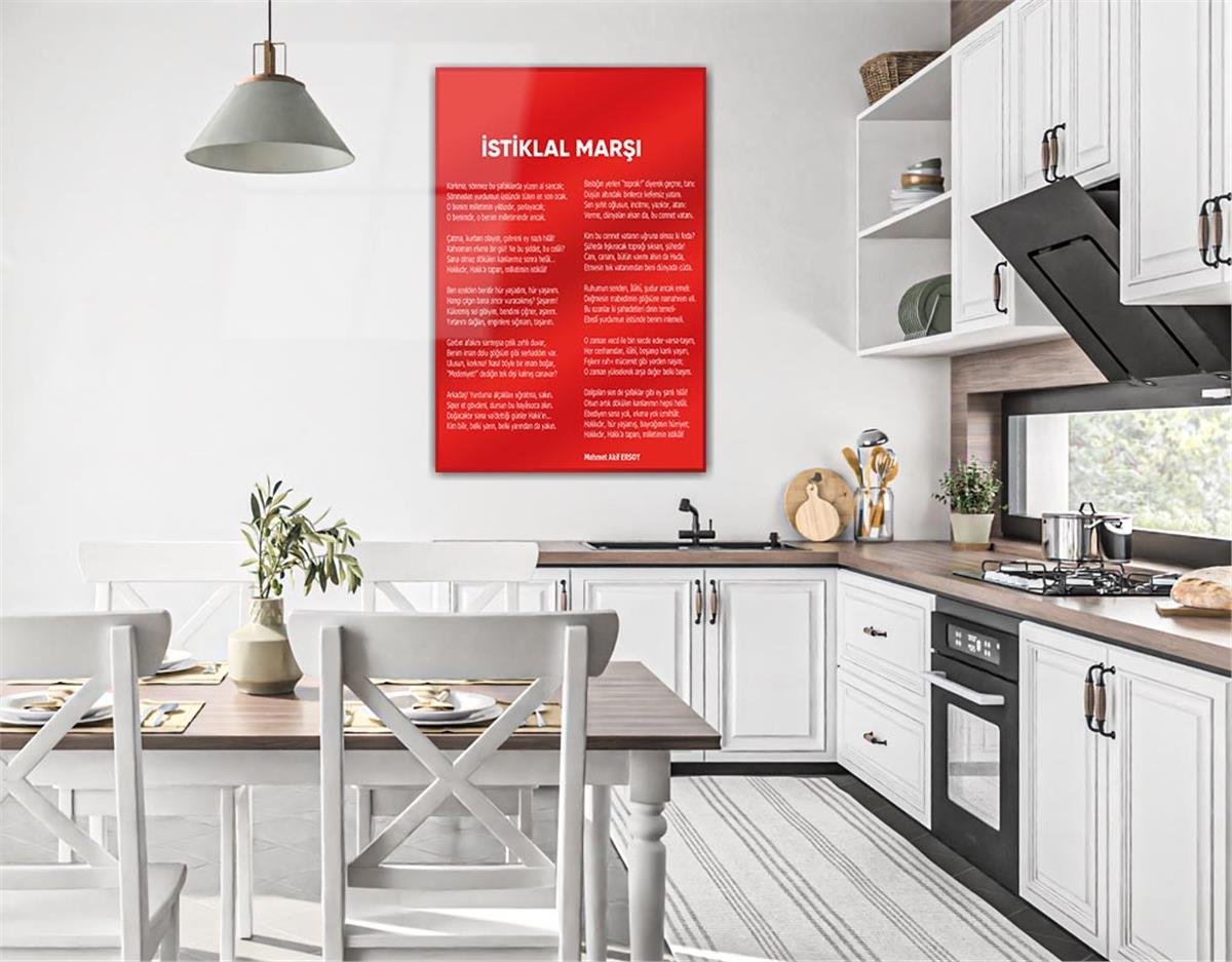 Turkish National Anthem Tempered Glass Wall Art 
