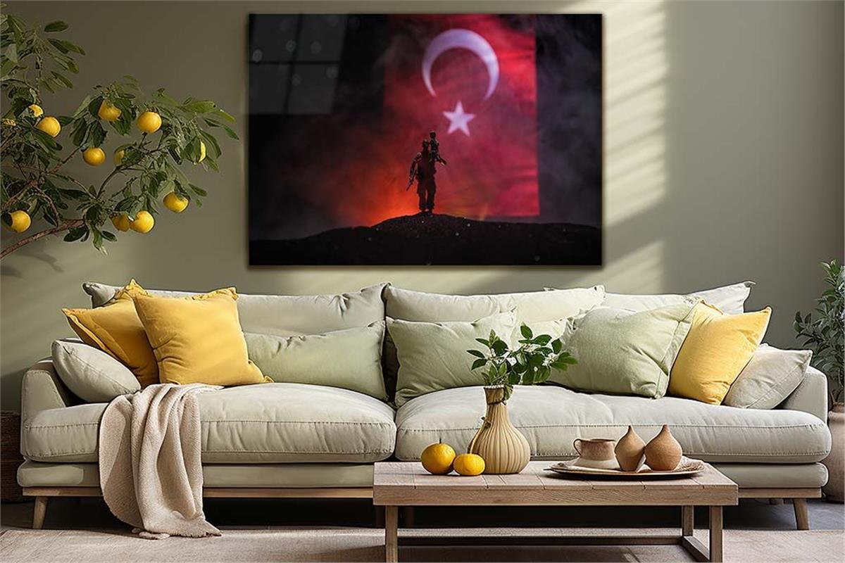 Yatay Vatan Temalı Cam Tablo69