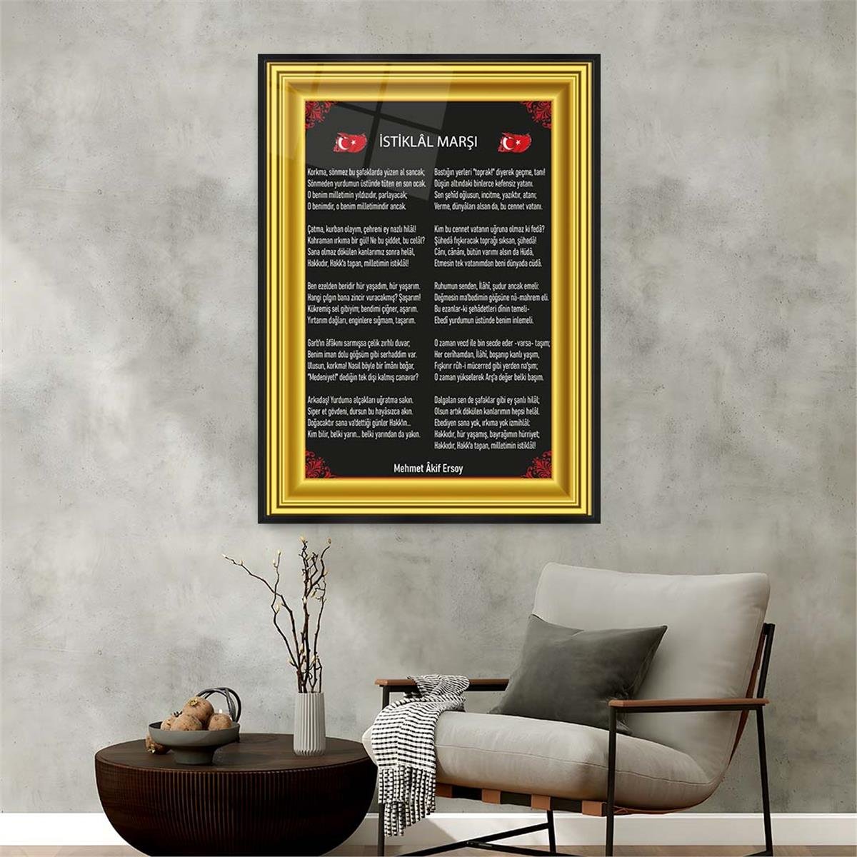 Aluminum-Framed National-Themed Tempered Glass Wall Art 103