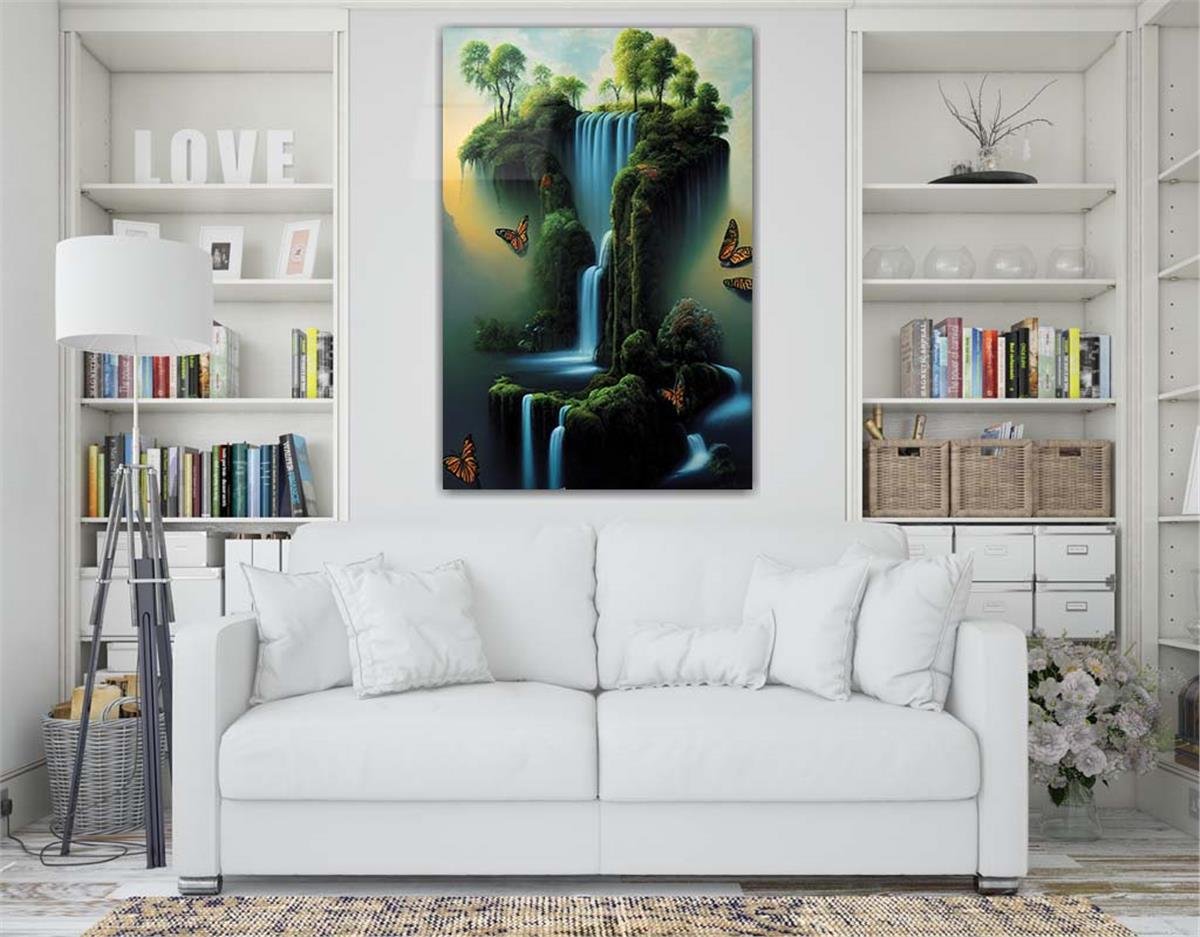 Dikey Sanat Temalı Cam Tablo 307