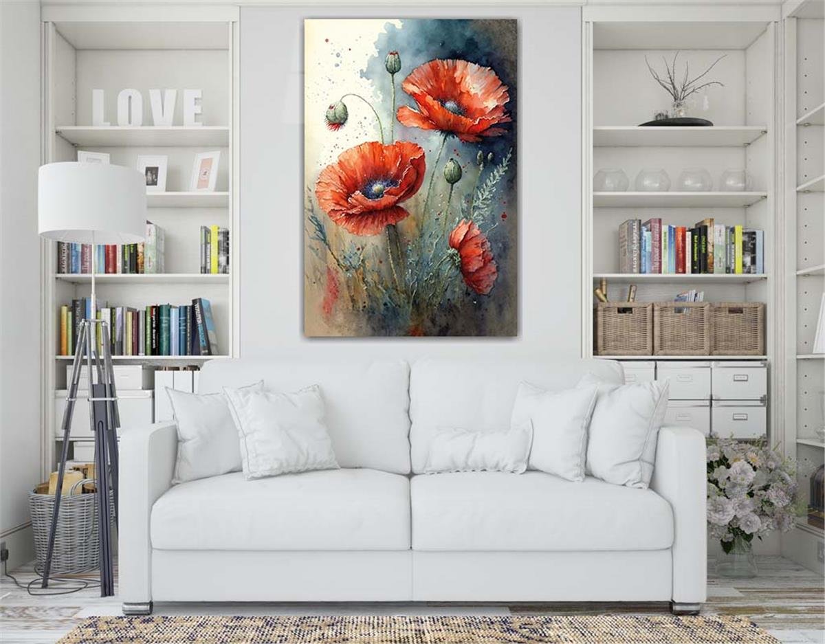 Dikey Sanat Temalı Cam Tablo 320