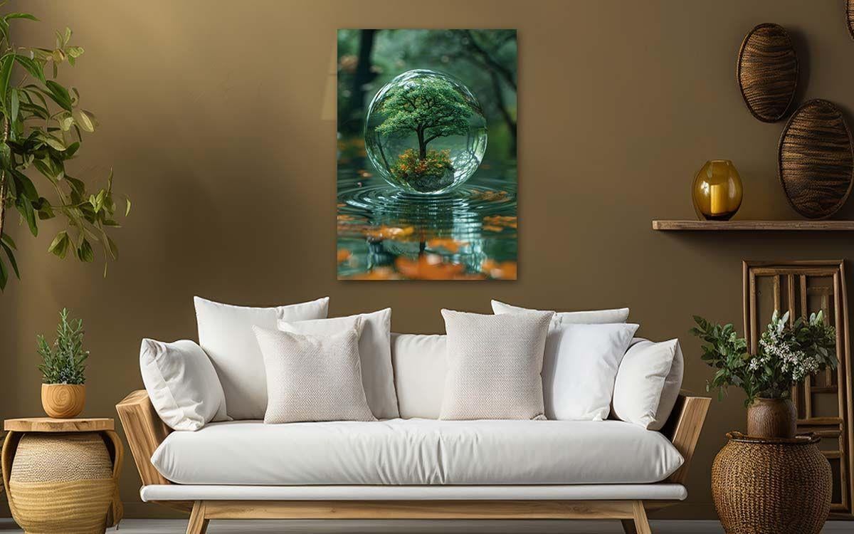 Dikey Sanat Temalı Cam Tablo 303