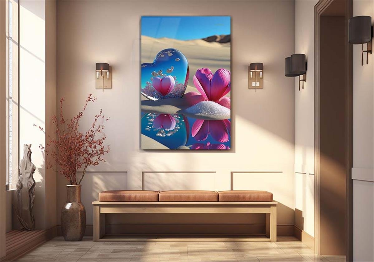 Dikey Sanat Temalı Cam Tablo 308