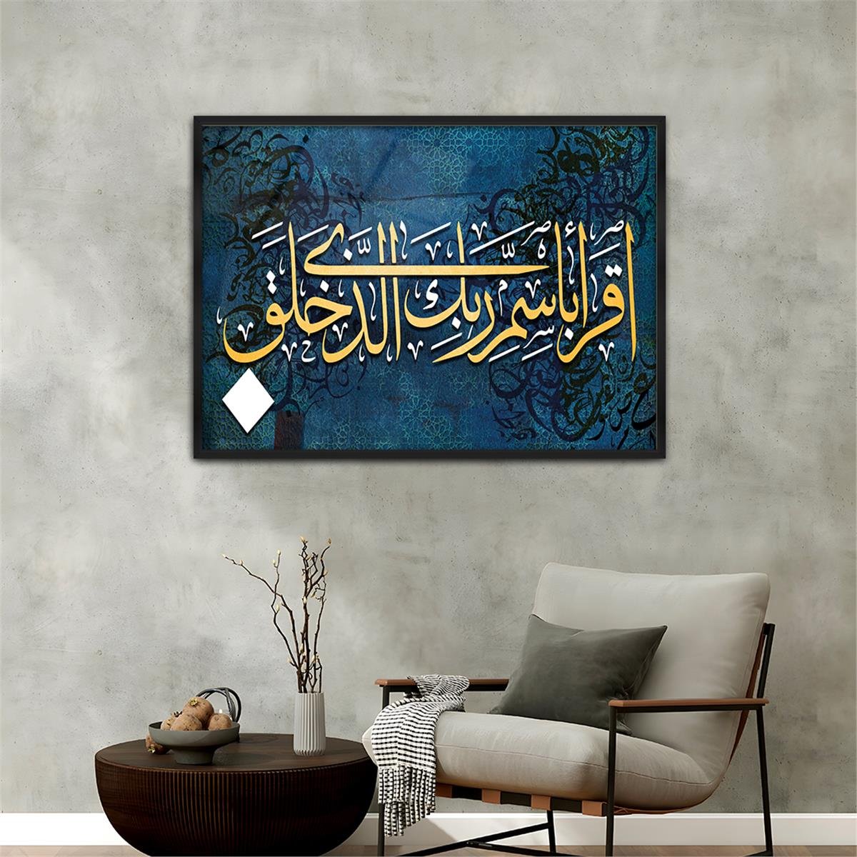 Tableau en verre à thème religieux avec cadre en aluminium  017