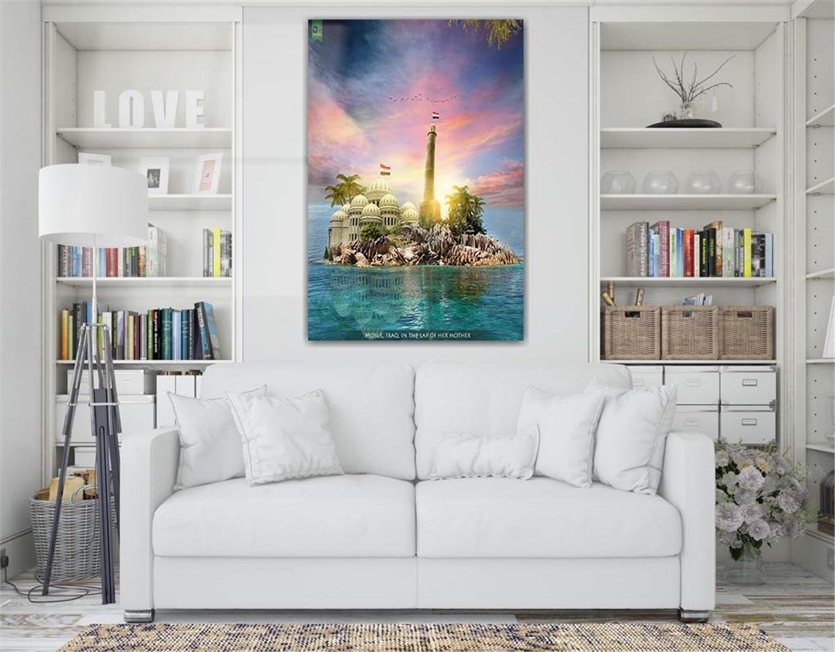 Kunst Thema auf bedrucktem Glas