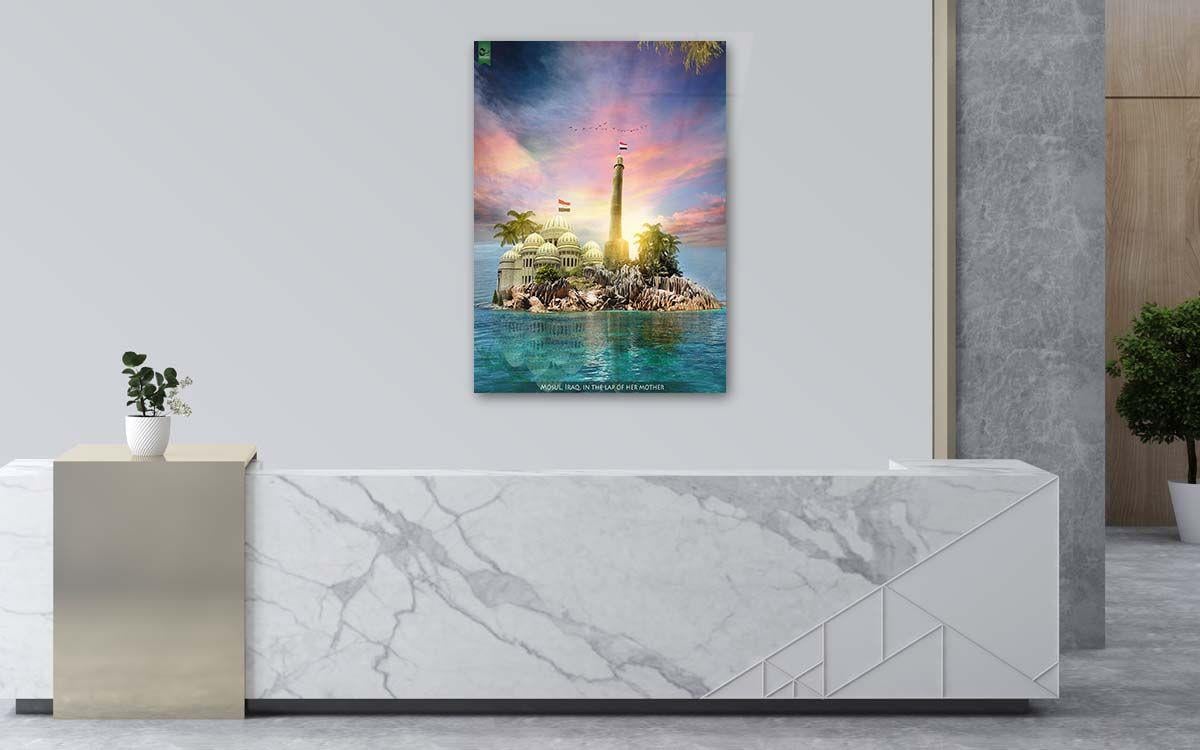 Kunst Thema auf bedrucktem Glas