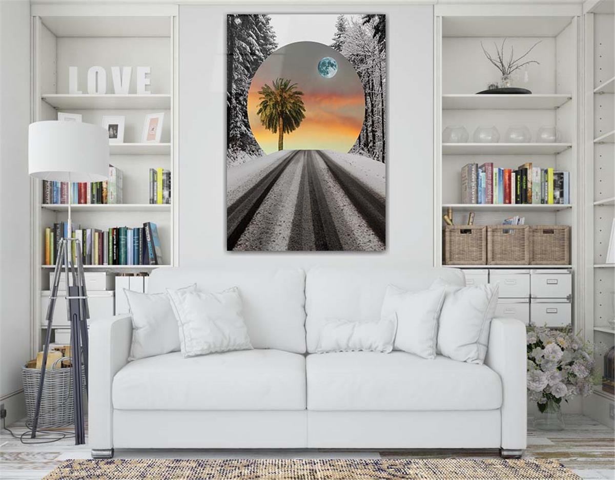Dikey Sanat Temalı Cam Tablo 305