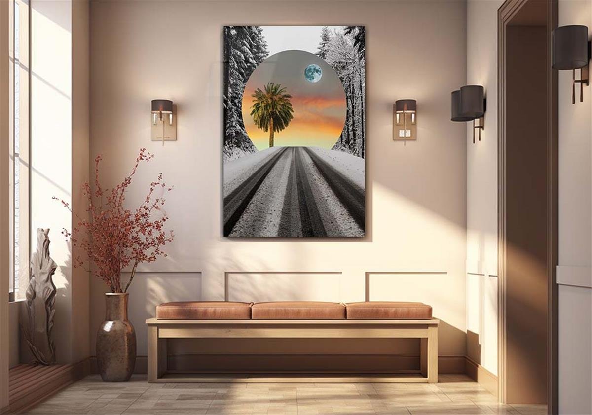 Dikey Sanat Temalı Cam Tablo 305