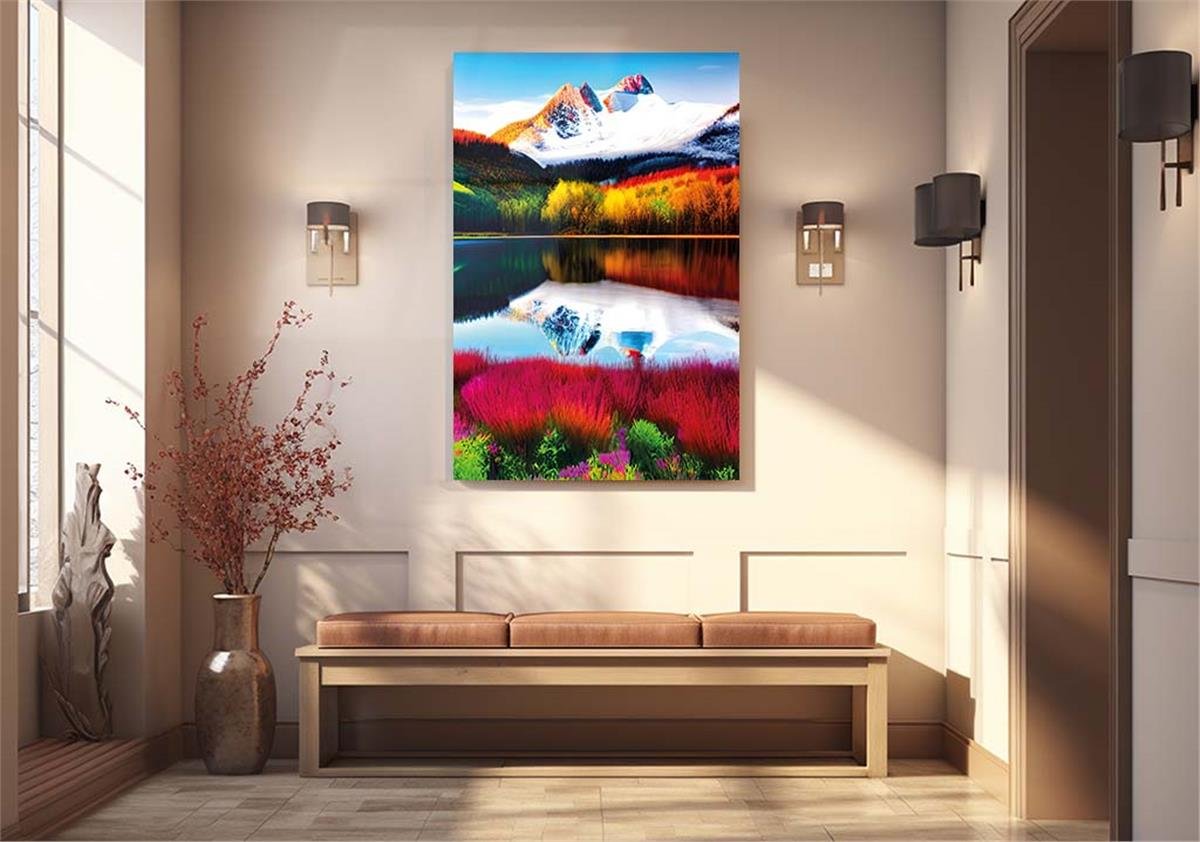 Vertical Tempered Glasss Wall Arts Natured-Themed184