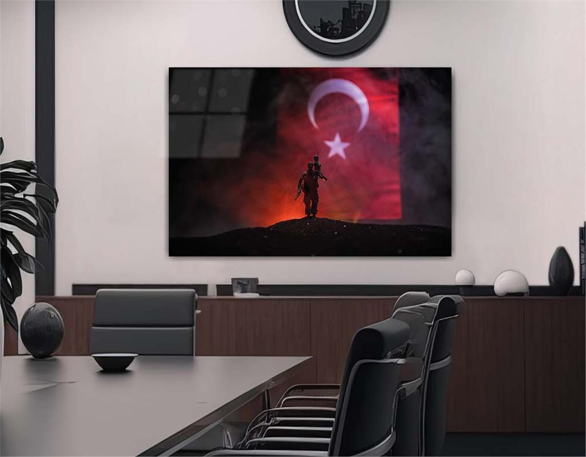 Yatay Vatan Temalı Cam Tablo69