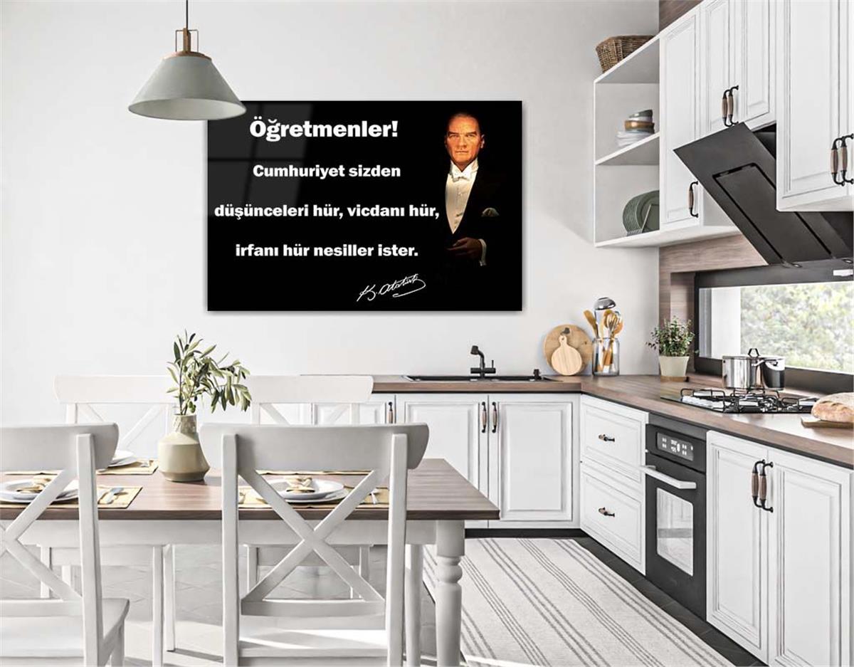 Mustafa Kemal Atatürk Glasschilderij