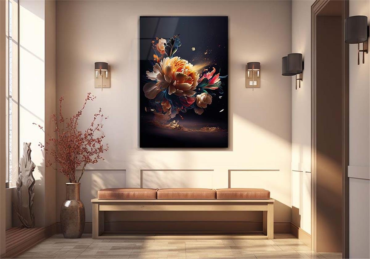 Dikey Sanat Temalı Cam Tablo 326