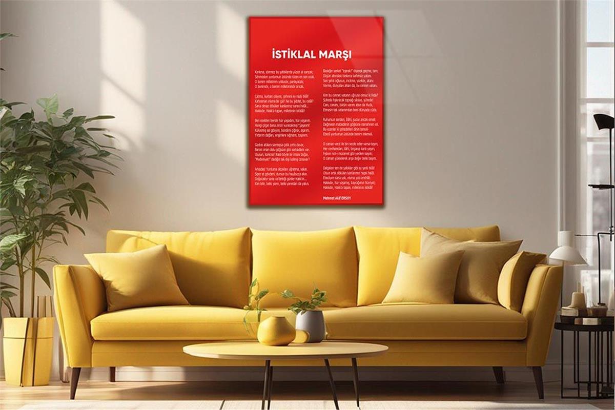 Turkish National Anthem Tempered Glass Wall Art 