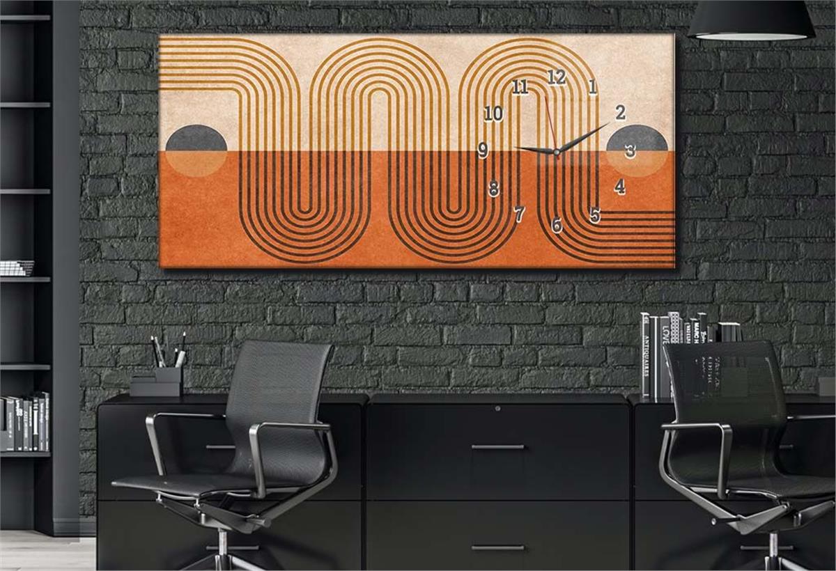 Side-Clock, Art And Nature-Themed Horizontal Glass Wall Painting 115