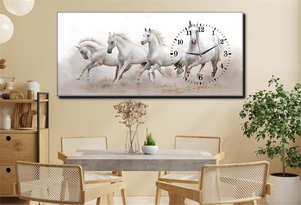 Side-Clock, Art And Nature-Themed Horizontal Glass Wall Painting 069