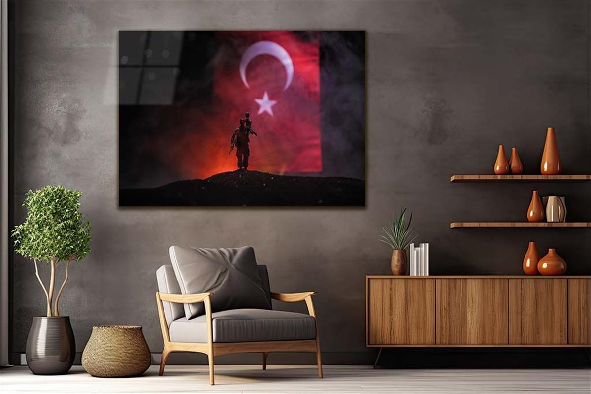 Yatay Vatan Temalı Cam Tablo69