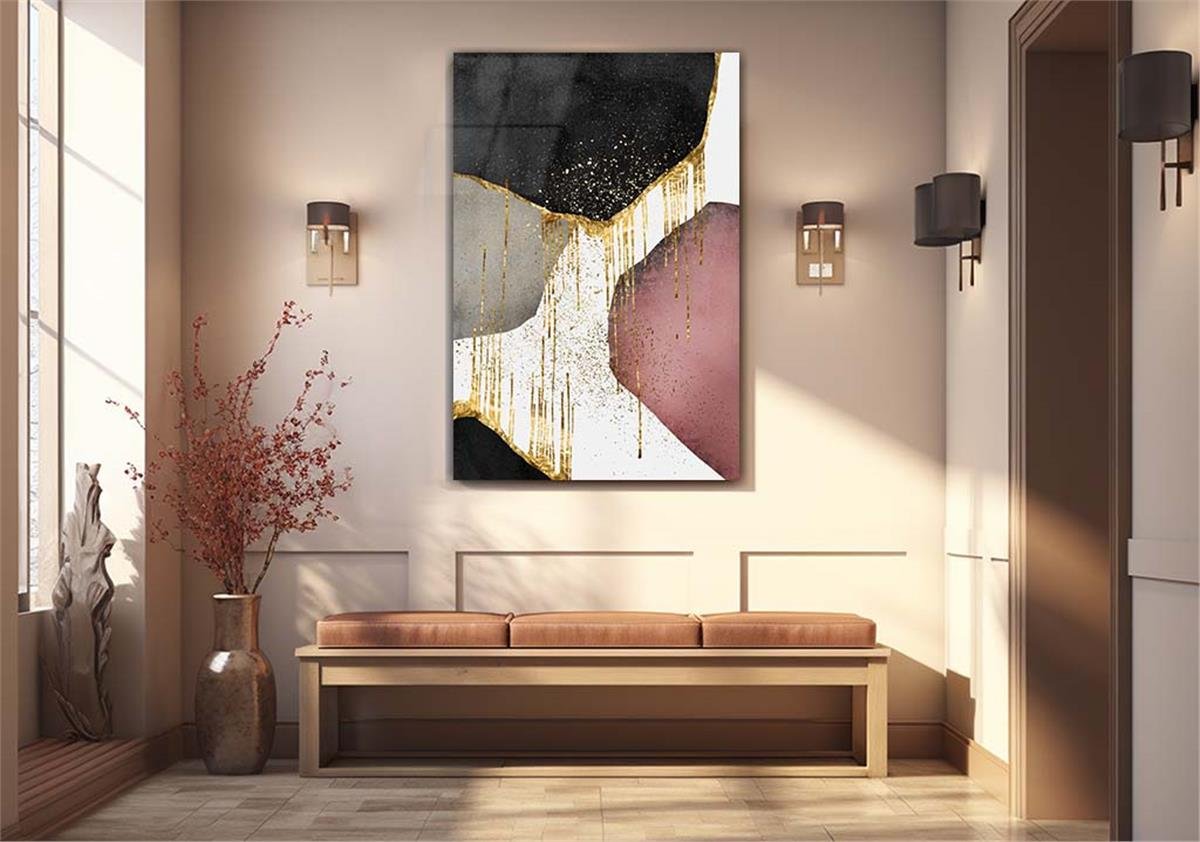 Dikey Sanat Temalı Cam Tablo 301