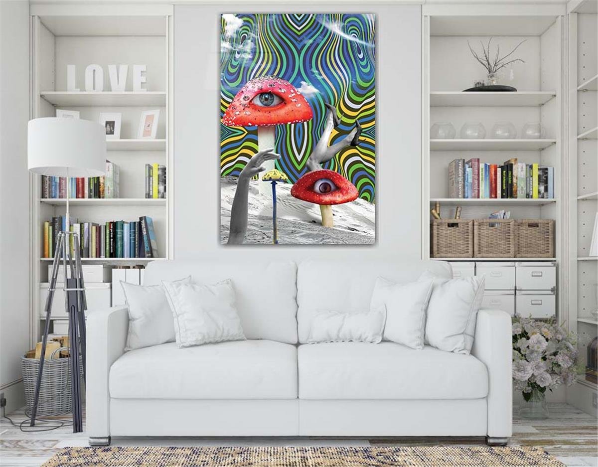 Dikey Sanat Temalı Cam Tablo 330