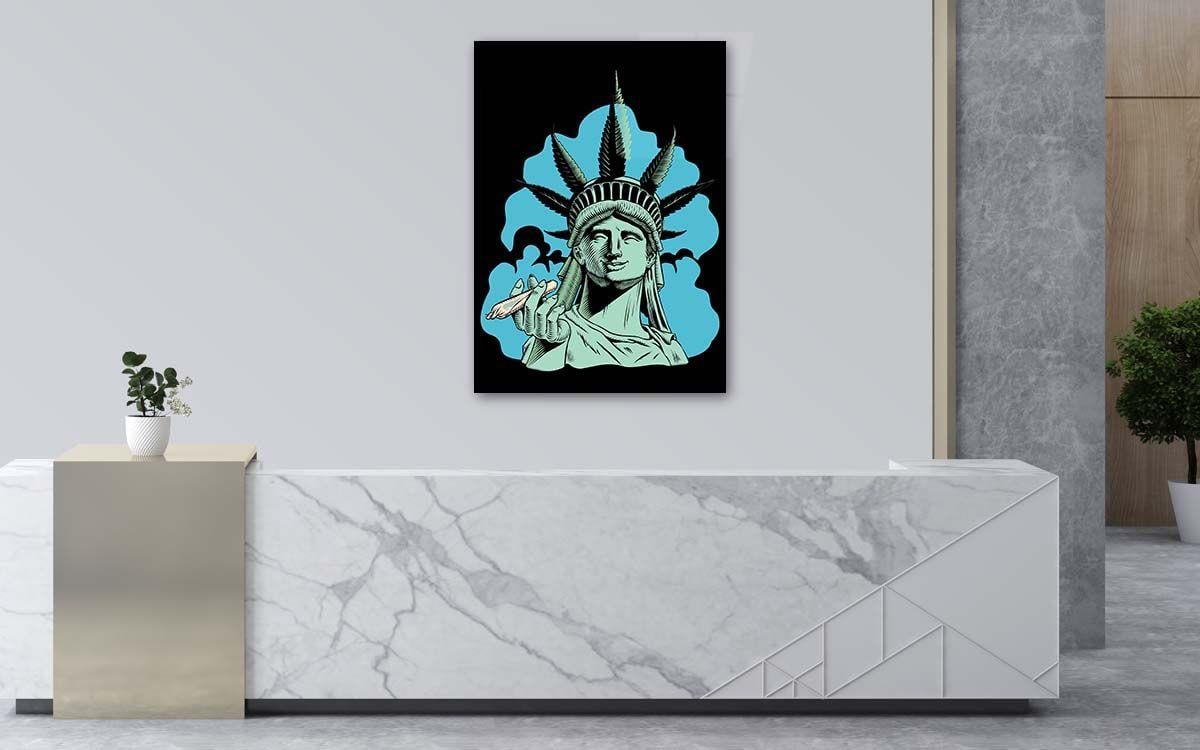Kunst Thema auf bedrucktem Glas