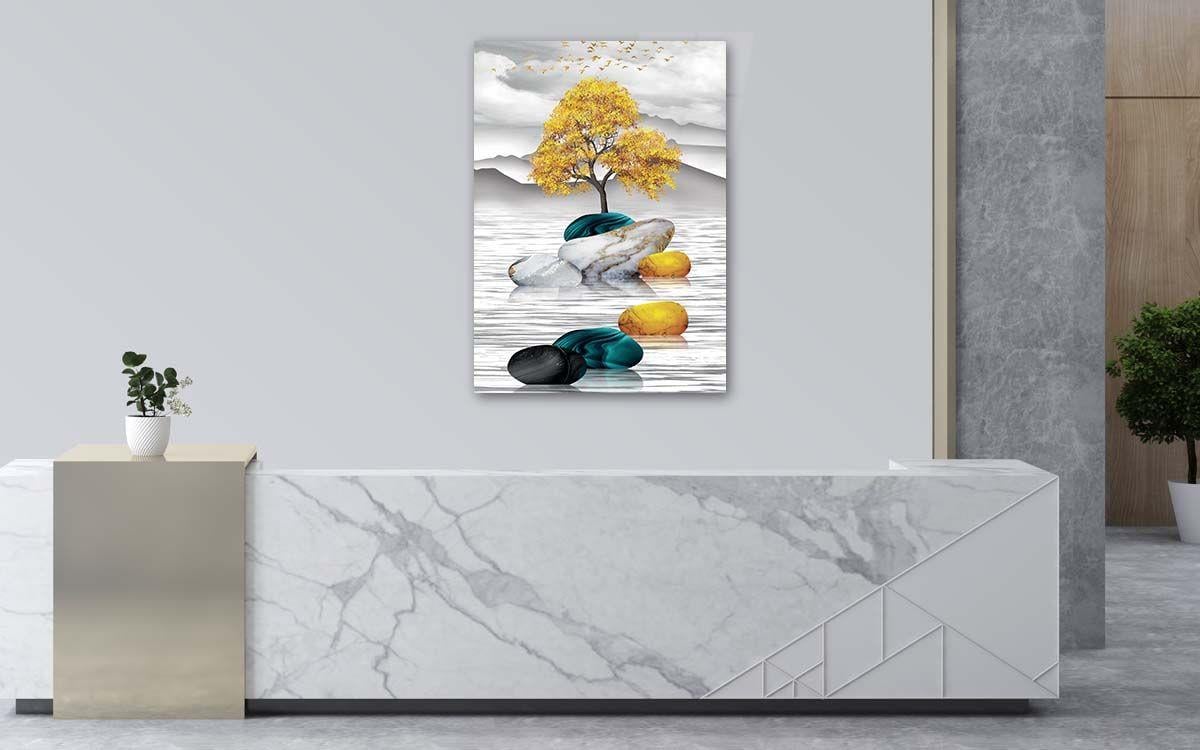 Vertical Tempered Glasss Wall Arts Art-Themed253