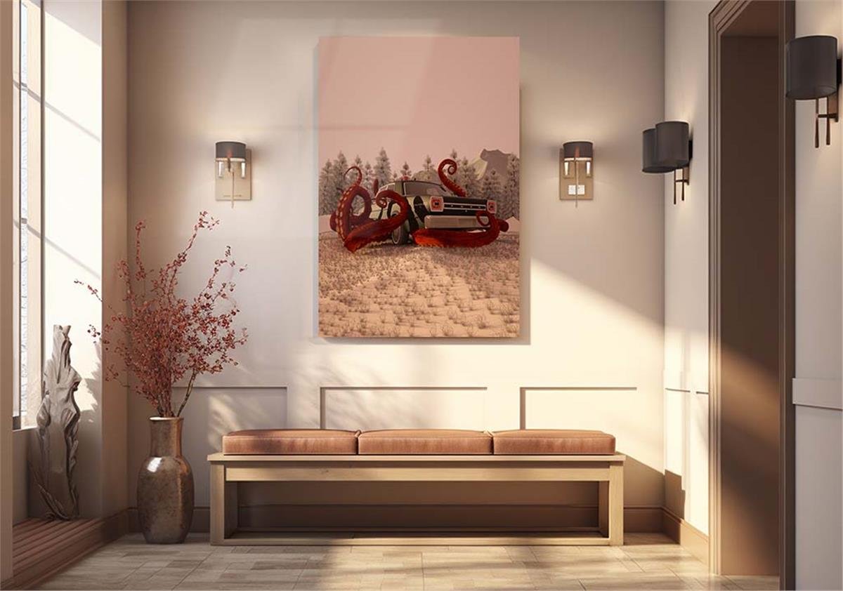 Kunst Thema auf bedrucktem Glas