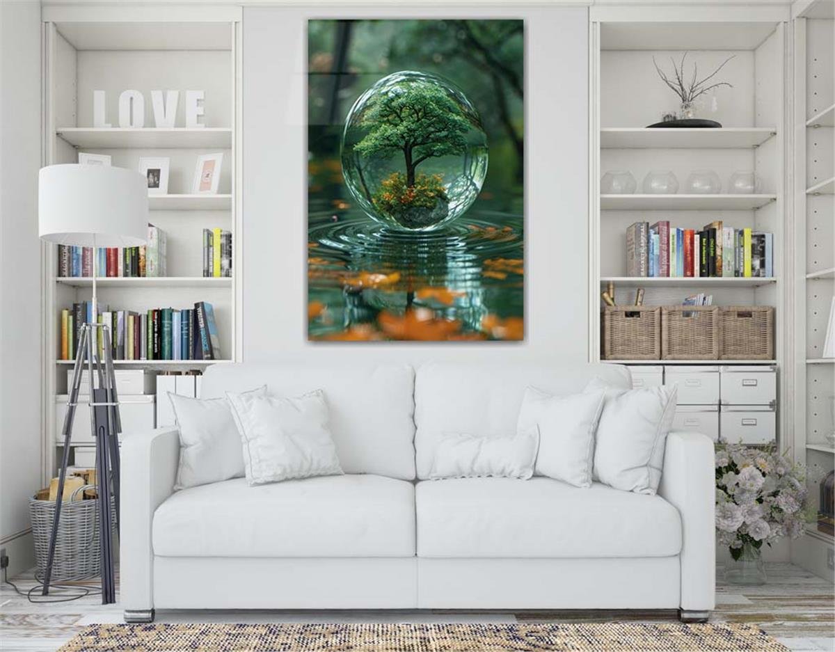 Dikey Sanat Temalı Cam Tablo 303