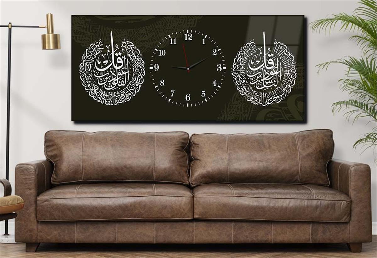 Middle-Clock, Religious-Themed Horizontal Glass Wall Painting 072