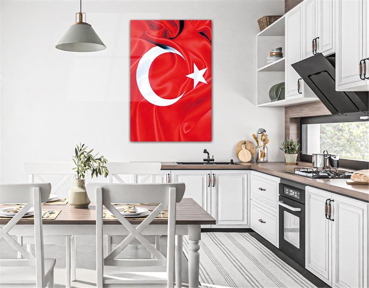 TÜRK BAYRAĞI GÖRSELLİ CAM TABLO