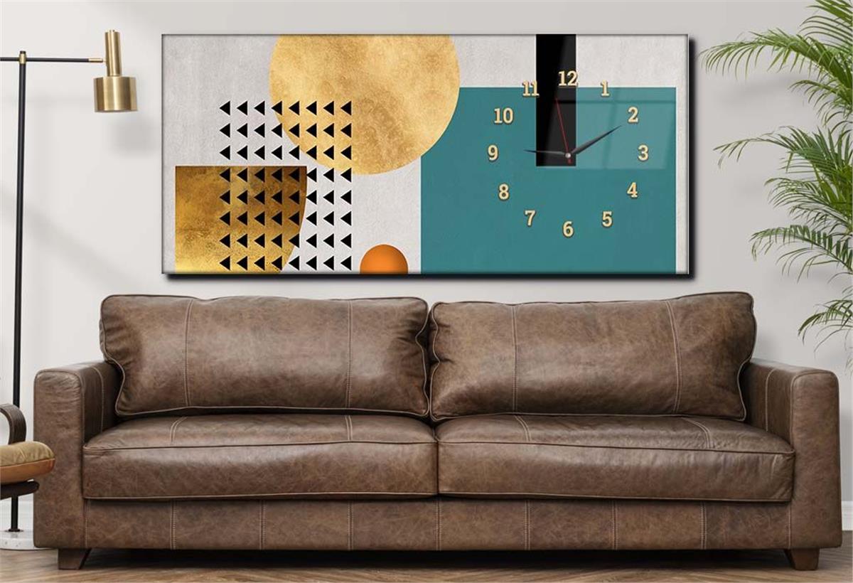 Side-Clock, Art And Nature-Themed Horizontal Glass Wall Painting 151