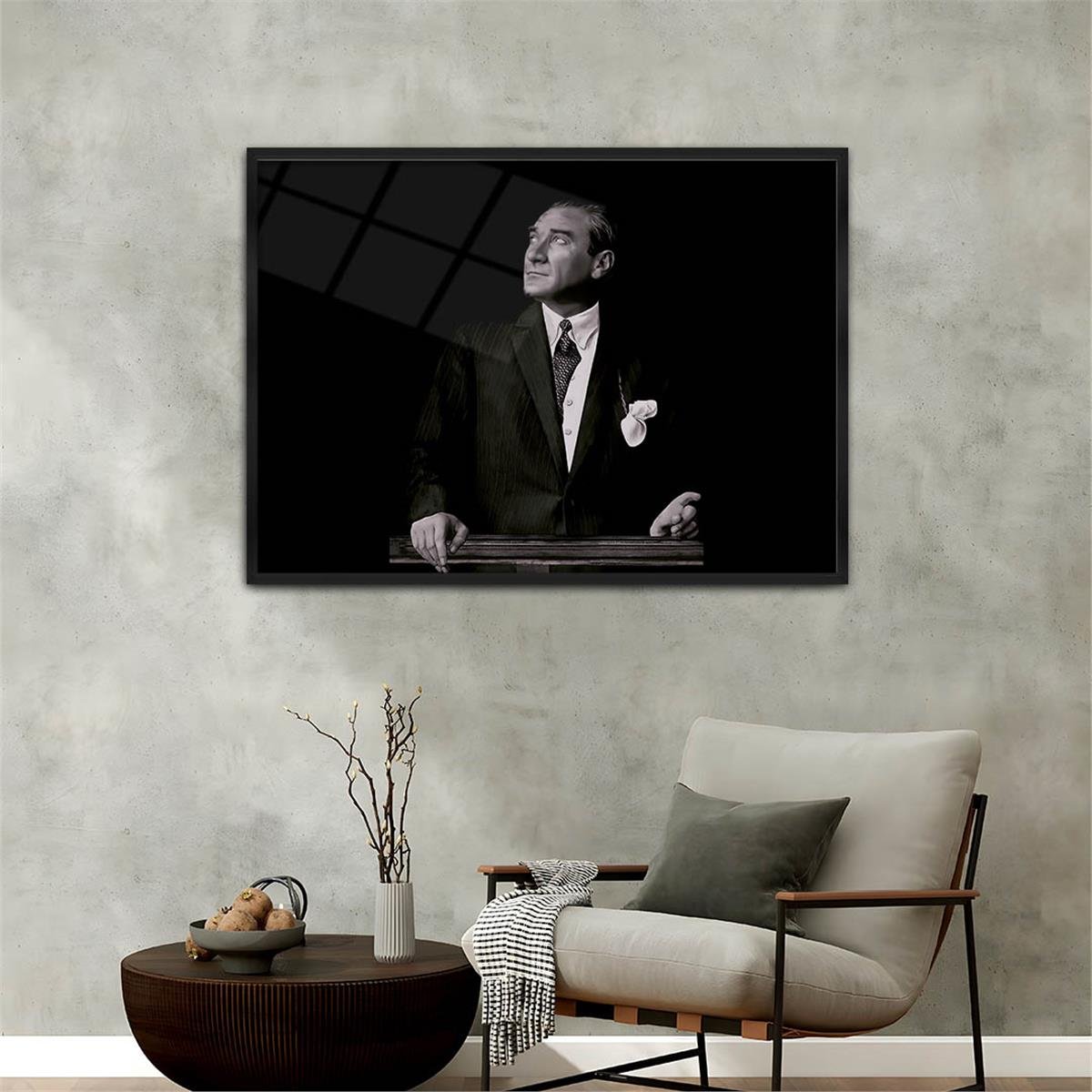 Tableau en verre  à thème national avec cadre en aluminium 011