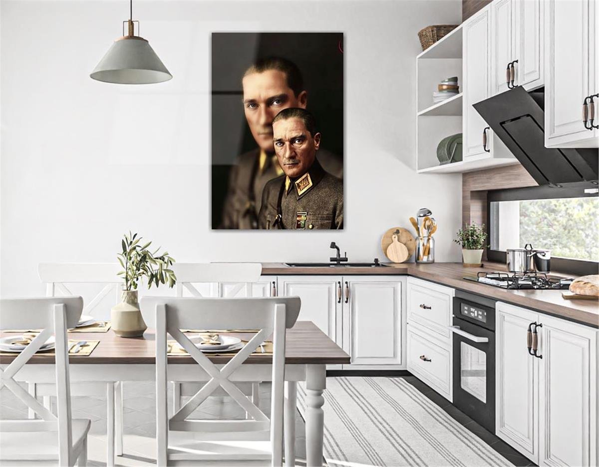 Mustafa Kemal Atatürk Gehard Glasschilderij 