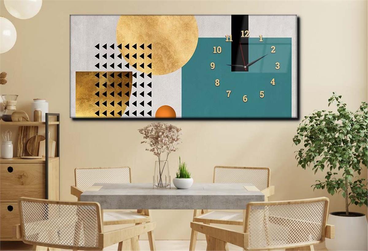 Side-Clock, Art And Nature-Themed Horizontal Glass Wall Painting 151