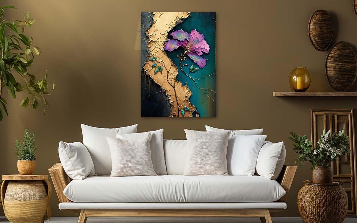 Dikey Sanat Temalı Cam Tablo 319