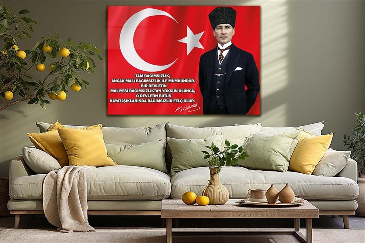 Mustafa Kemal Atatürk Glasschilderij