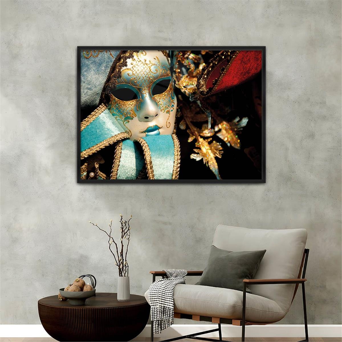 Aluminum-Framed Art-Themed Tempered Glass Wall Art 072