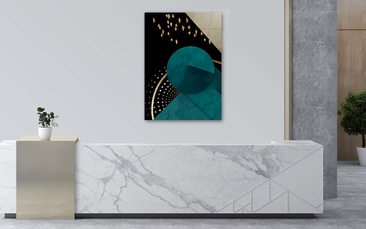 Dikey Sanat Temalı Cam Tablo227