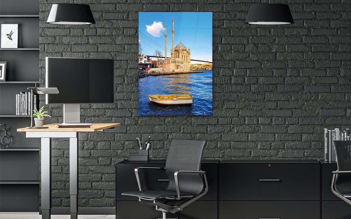 Tempered Glass Wall Art with Mosque Visual