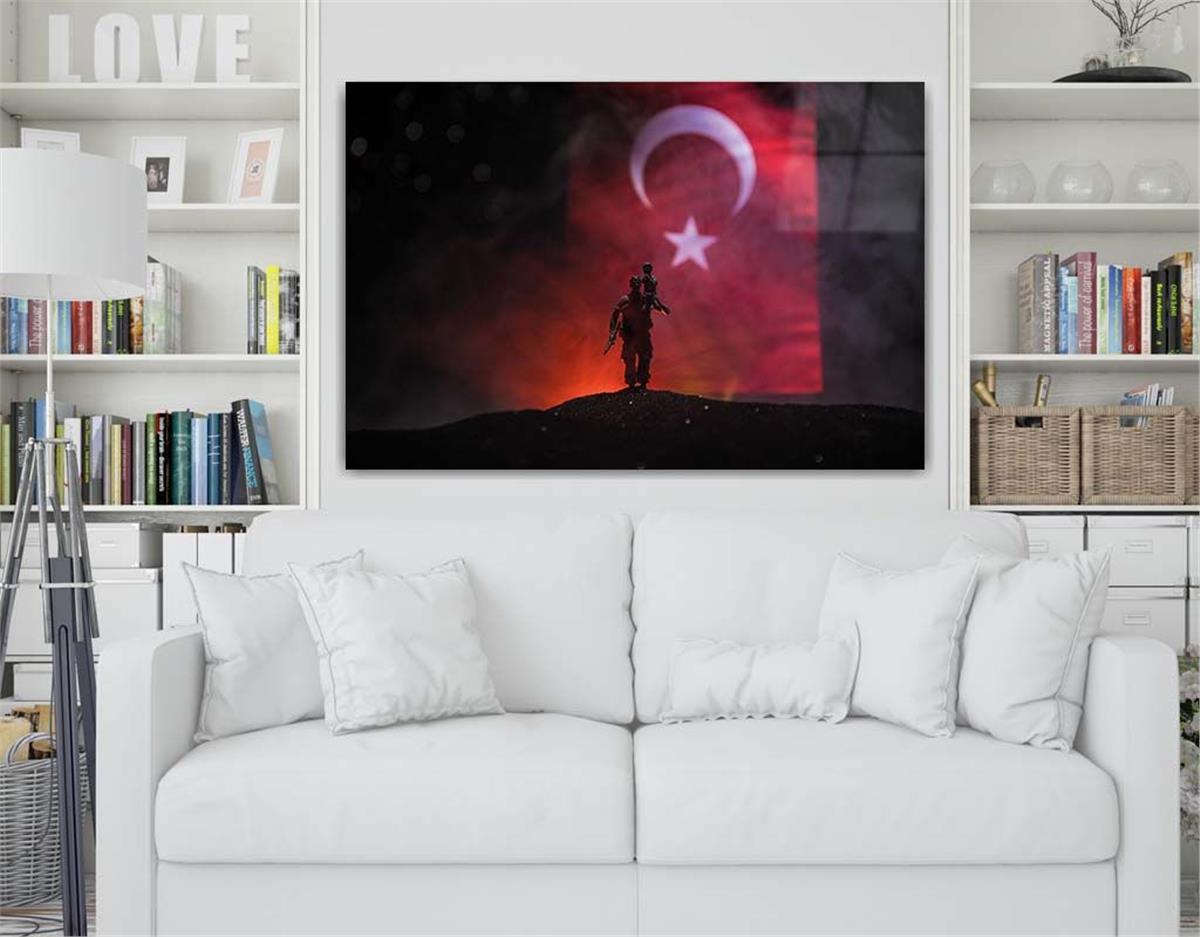 Yatay Vatan Temalı Cam Tablo69