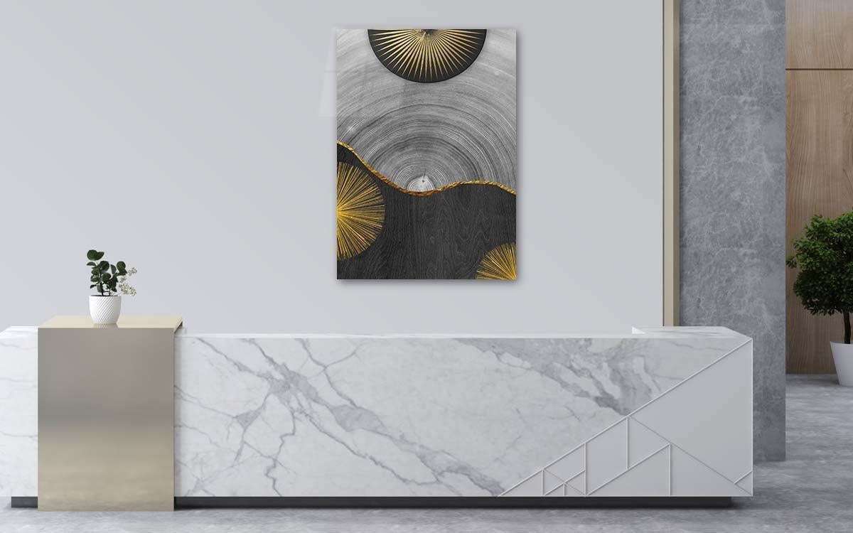 Dikey Sanat Temalı Cam Tablo 291