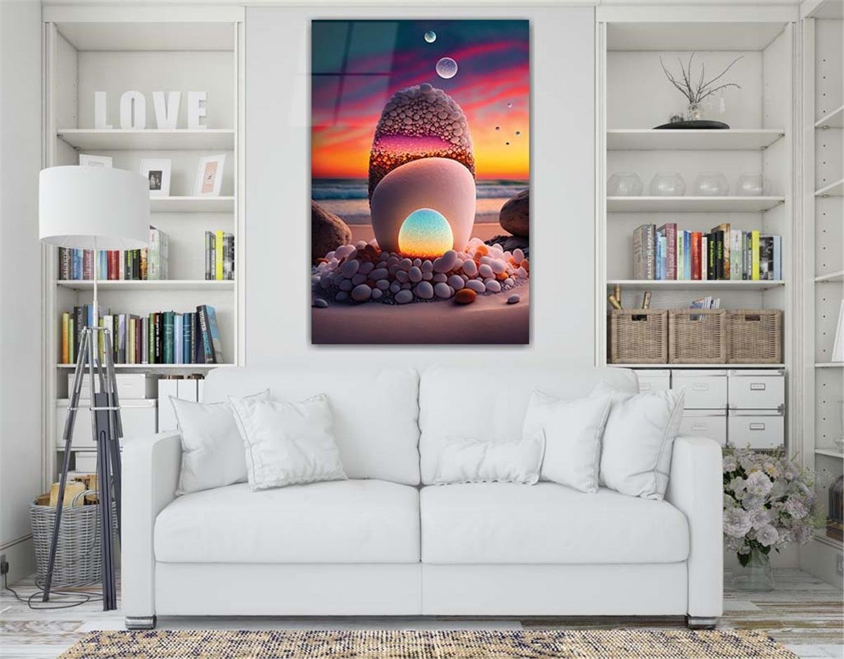Dikey Sanat Temalı Cam Tablo 309