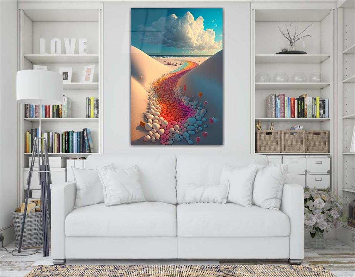 Dikey Sanat Temalı Cam Tablo 306