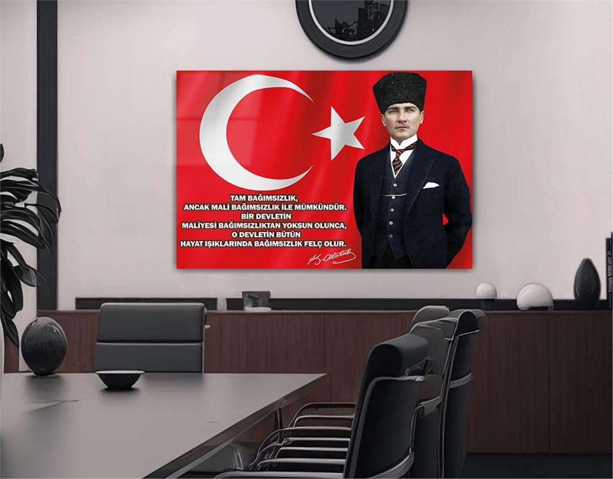 Mustafa Kemal Atatürk Glasschilderij