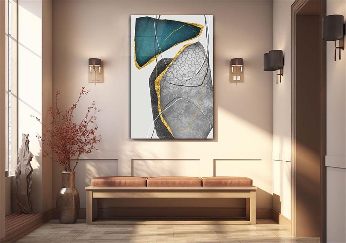 Dikey Sanat Temalı Cam Tablo 299