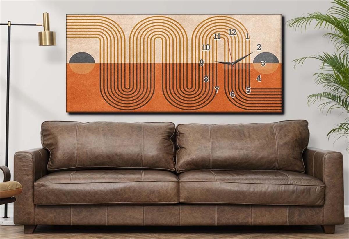 Side-Clock, Art And Nature-Themed Horizontal Glass Wall Painting 115