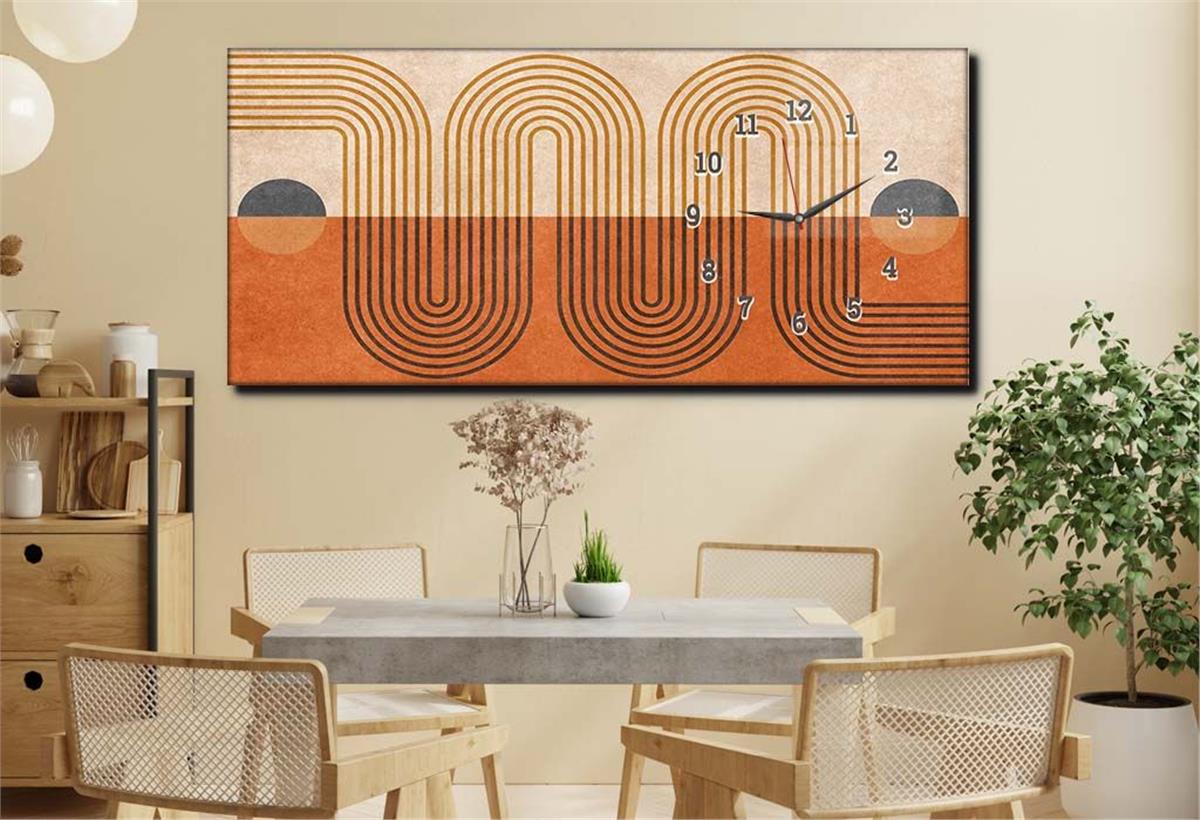 Side-Clock, Art And Nature-Themed Horizontal Glass Wall Painting 115