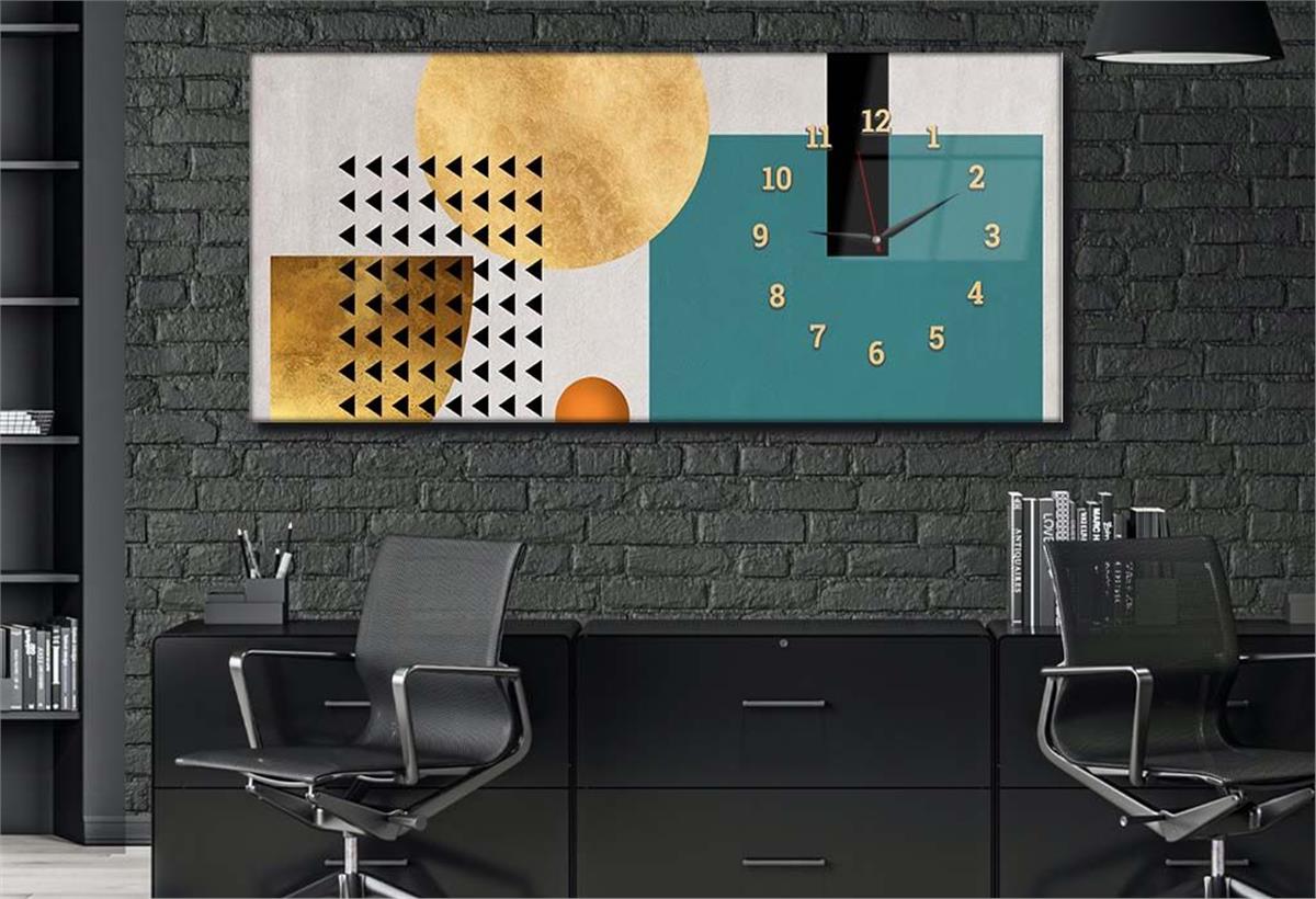 Side-Clock, Art And Nature-Themed Horizontal Glass Wall Painting 151