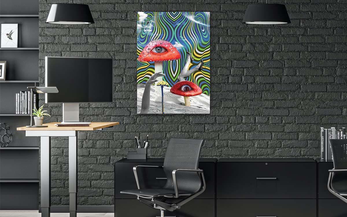 Dikey Sanat Temalı Cam Tablo 330