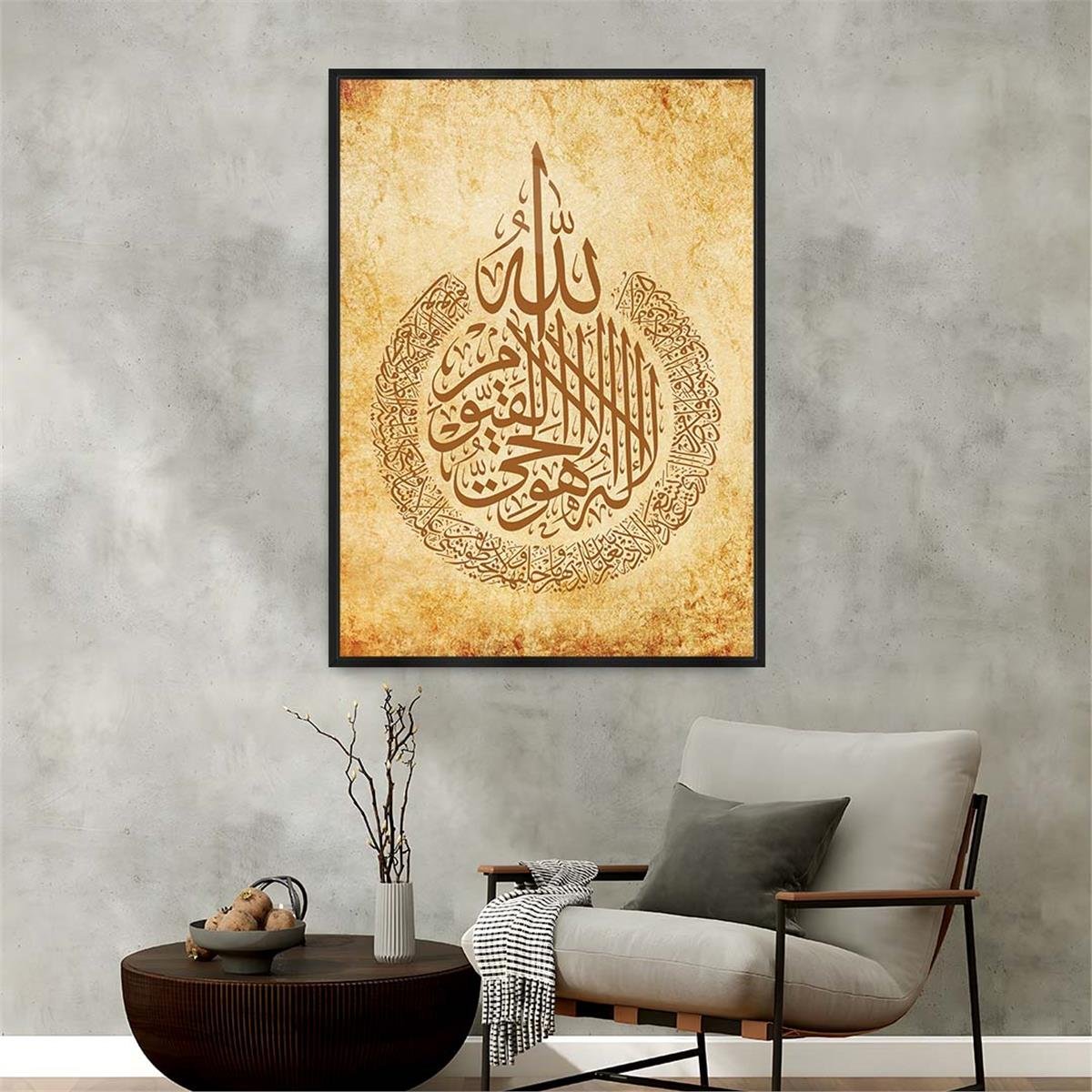 لوحة زجاجية ديني مع اطار ألمنيوم