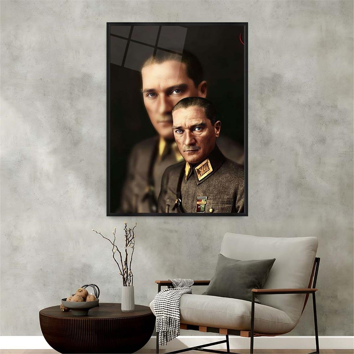Tableau en verre  à thème national avec cadre en aluminium 008